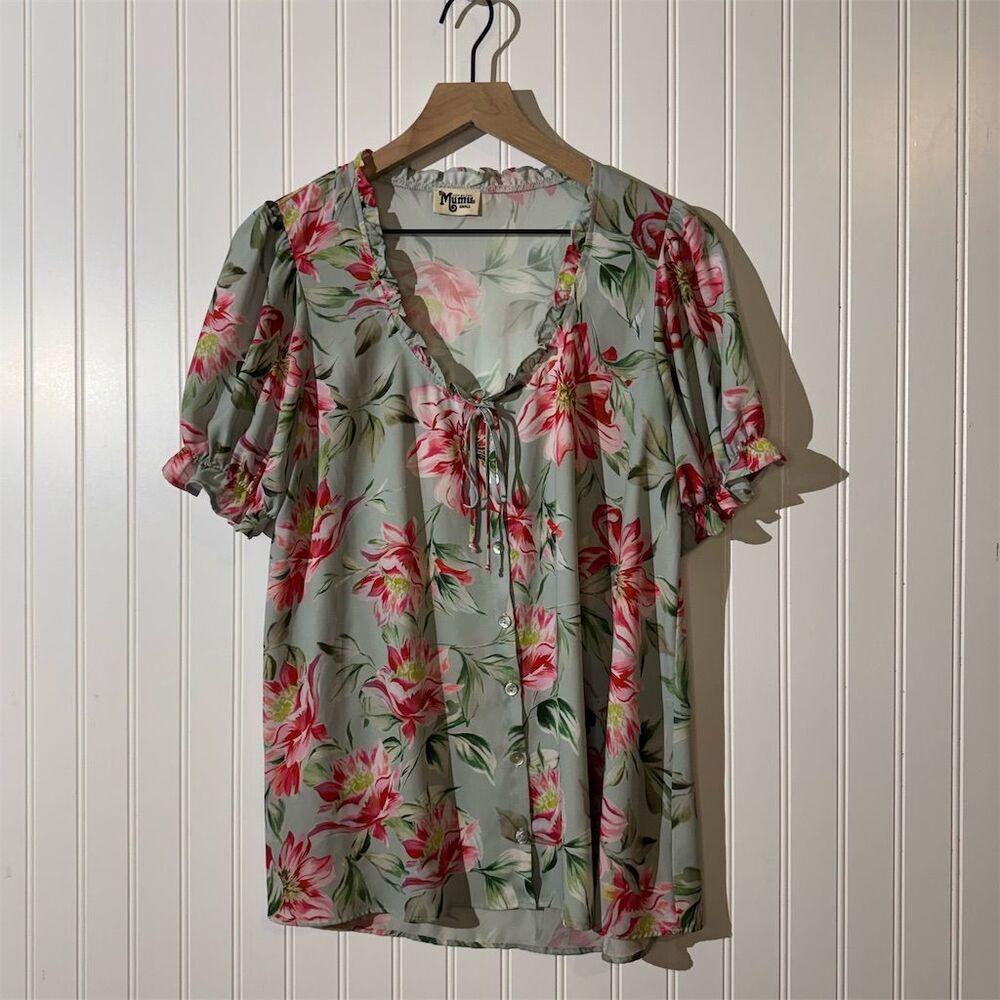 Show Me Your Mumu‎ Brunch Top S Floral Cottage Ruffle Sleeve Coquette Romantic